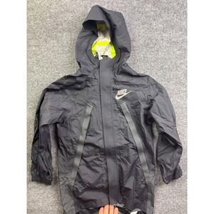 Nike Windbreaker Jacket Youth Small Black Hooded Full Zip Activewear